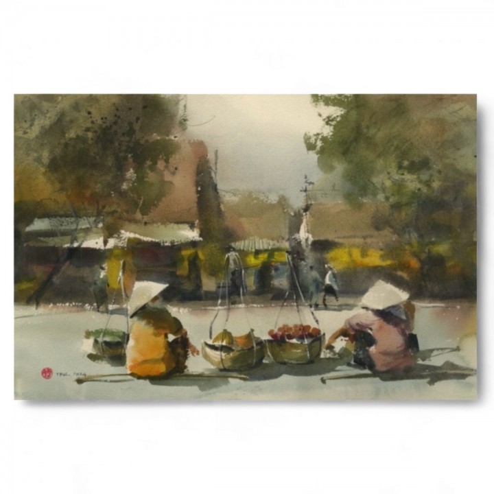 Hand painted - Hanoi Street Vendor